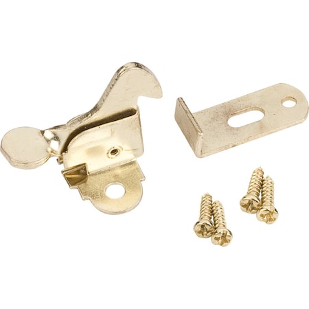 Hardware Resources Polished Brass Elbow Catch Polybagged with Screws EC01-PB
